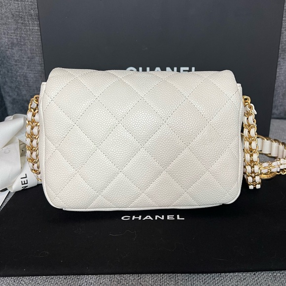 Chanel flap bag Chain soul mini caviar white - Picture 3 of 16